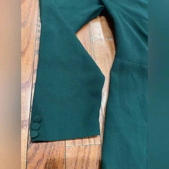 Topshop Dark Green Long Sleeve Dress - Picture 4 of 14